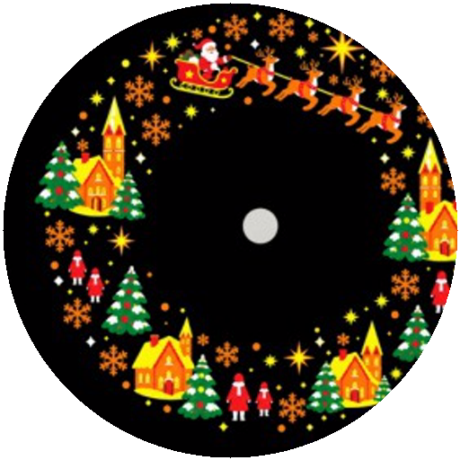 Disco de Navidad con trineo y renos